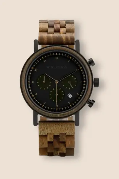 Woodenson horloge Sandal Green, hoofdfoto